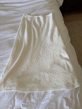 Lulu's white A-Line Midi Skirt